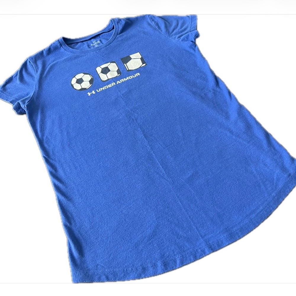 Under Armour Kids Royal Blue Soccer/Football Sports Graphic Tee